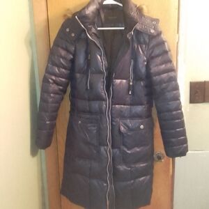 Marc New York Andrew Marc Navy Blue Down Puffer Long Coat Size Medium